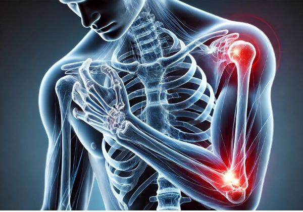 Doctor examining a patient's joint health